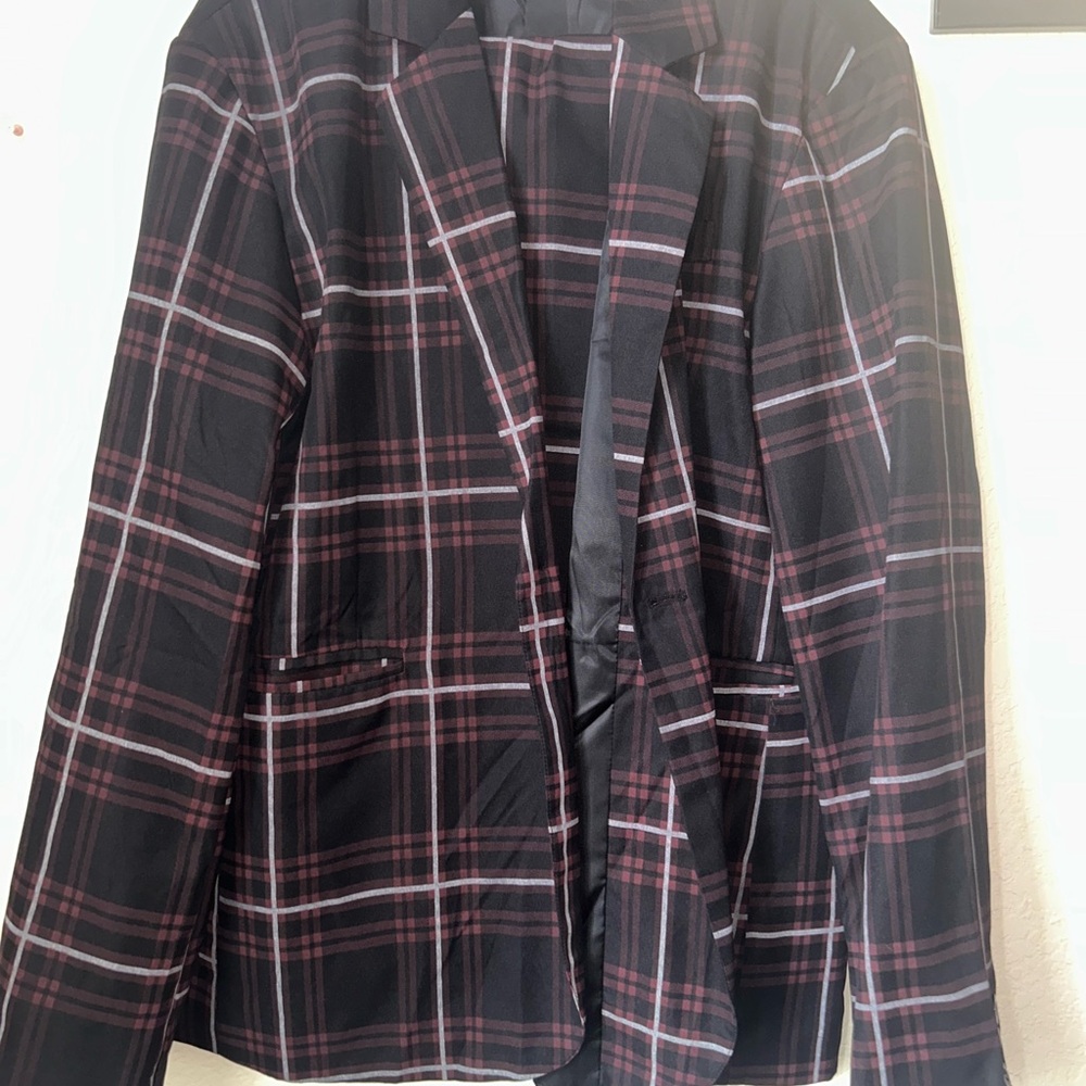 Plaid Men’s Two Piece Jacket and Pants